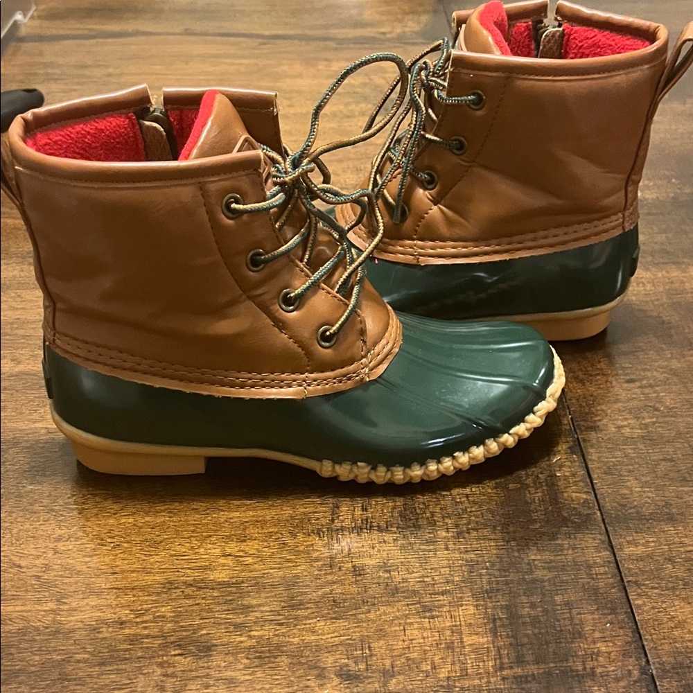 Aquatherm Rayna Stylish Women's Ankle Boots in Green and Brown - Picture 3 of 10